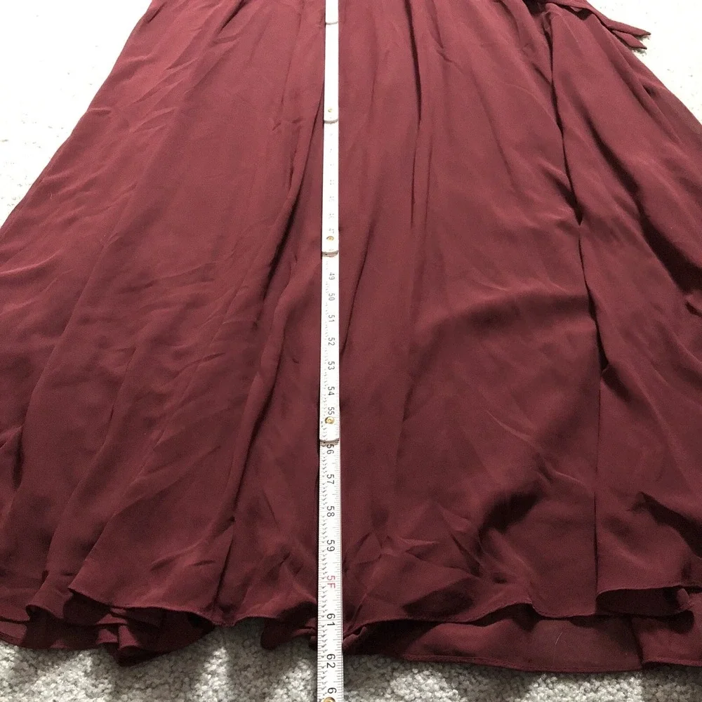 Morilee Chiffon Evening Gown 6 Burgundy Bridesmaid Prom Formal Fairy Whimsigoth - Picture 6 of 12